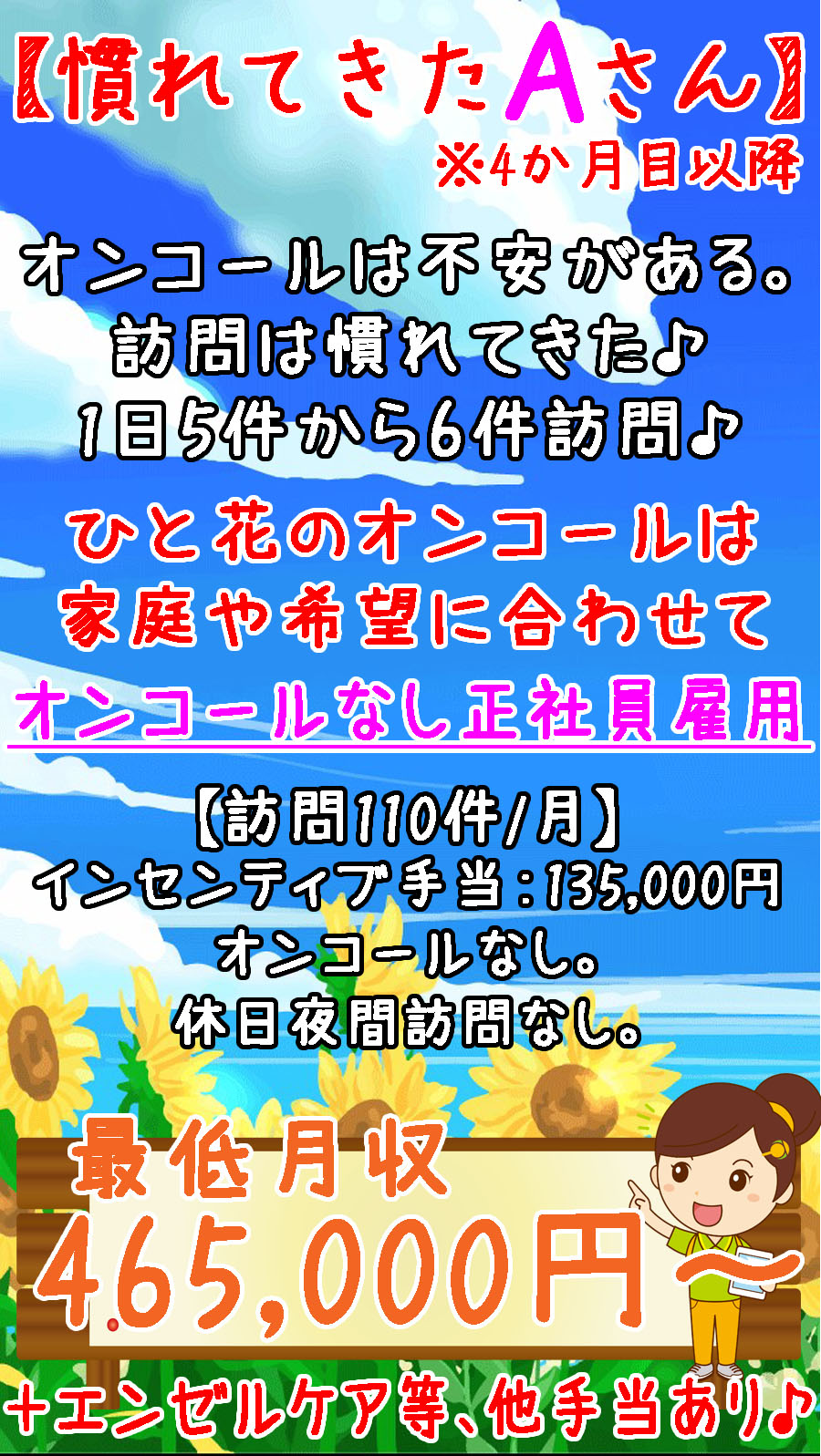 オンコールなし訪問看護給与