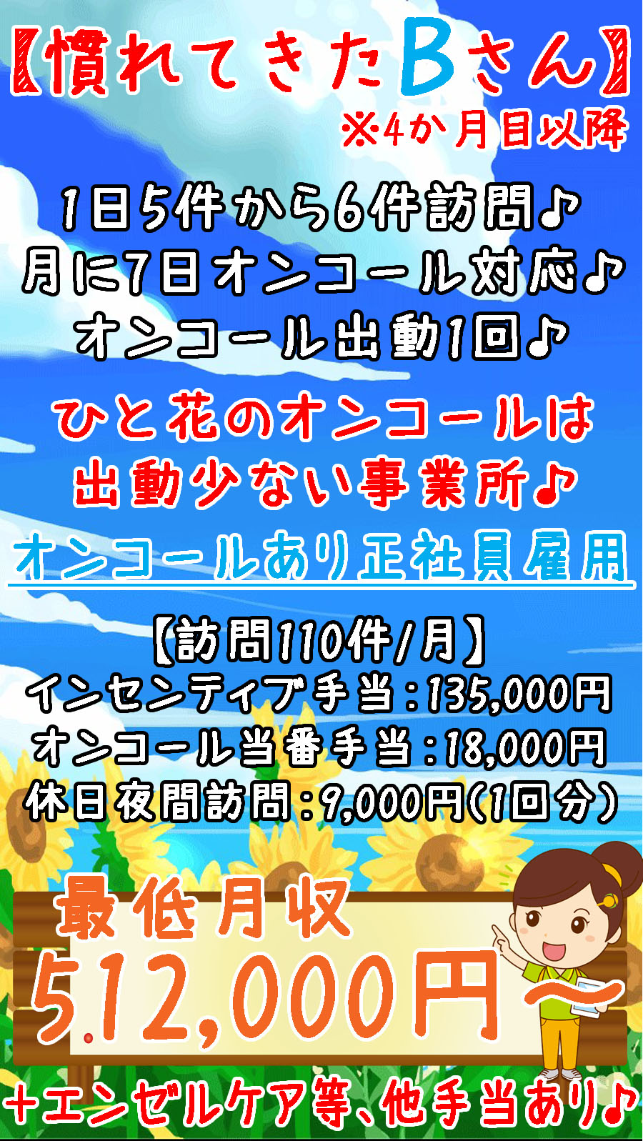 オンコールあり訪問看護給与